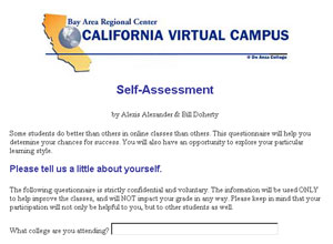 Self Assessment for Online Learning - California Virtual Campus